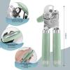 imageCan Opener Manual Heavy Duty Handheld Strong Can Opener with Soft Touch Handle Sharp Blade Smooth Edge Can Openers with Multifunctional Bottle Opener BlueMint