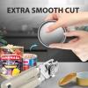 imageCan Opener Manual Heavy Duty Handheld Strong Can Opener with Soft Touch Handle Sharp Blade Smooth Edge Can Openers with Multifunctional Bottle Opener BlueBeige