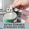 imageCan Opener Manual Heavy Duty Handheld Strong Can Opener with Soft Touch Handle Sharp Blade Smooth Edge Can Openers with Multifunctional Bottle Opener BluePink