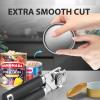 imageCan Opener Manual Heavy Duty Handheld Strong Can Opener with Soft Touch Handle Sharp Blade Smooth Edge Can Openers with Multifunctional Bottle Opener BlueBlack