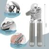 imageCan Opener Manual Heavy Duty Handheld Strong Can Opener with Soft Touch Handle Sharp Blade Smooth Edge Can Openers with Multifunctional Bottle Opener BlueGray