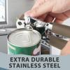 imageCan Opener Manual Heavy Duty Handheld Strong Can Opener with Soft Touch Handle Sharp Blade Smooth Edge Can Openers with Multifunctional Bottle Opener BlueCoffee