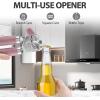 imageCan Opener Manual Heavy Duty Handheld Strong Can Opener with Soft Touch Handle Sharp Blade Smooth Edge Can Openers with Multifunctional Bottle Opener BluePink
