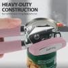 imageCan Opener Manual Heavy Duty Handheld Strong Can Opener with Soft Touch Handle Sharp Blade Smooth Edge Can Openers with Multifunctional Bottle Opener BluePink